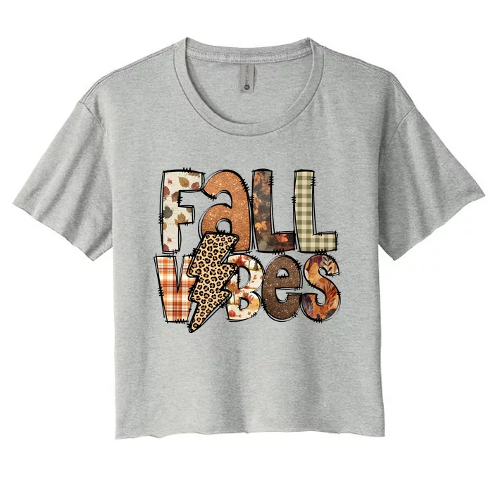 Retro Fall Vibes Autumn Women's Crop Top Tee