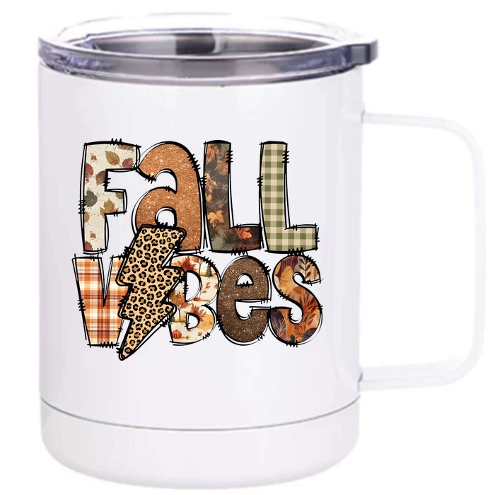 Retro Fall Vibes Autumn Front & Back 12oz Stainless Steel Tumbler Cup