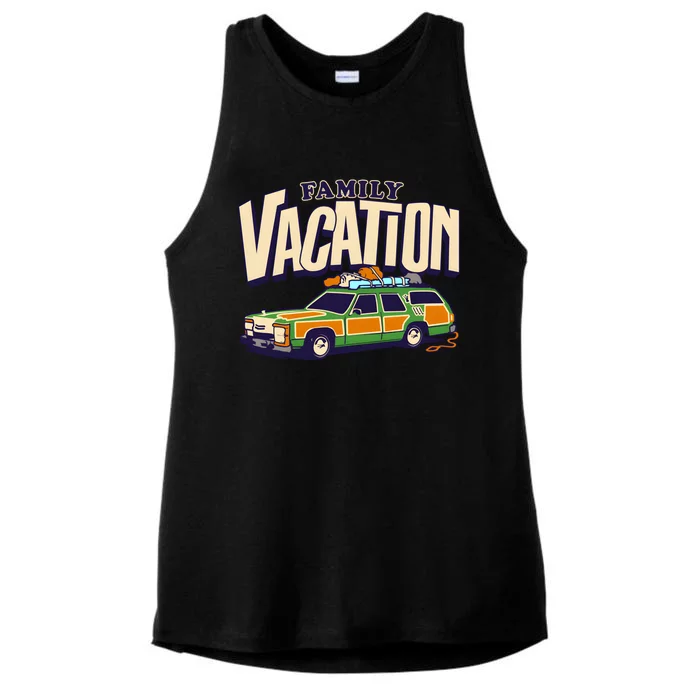 Roadtrip! Family Vacation Griswold Station Wago Ladies Tri-Blend Wicking Tank