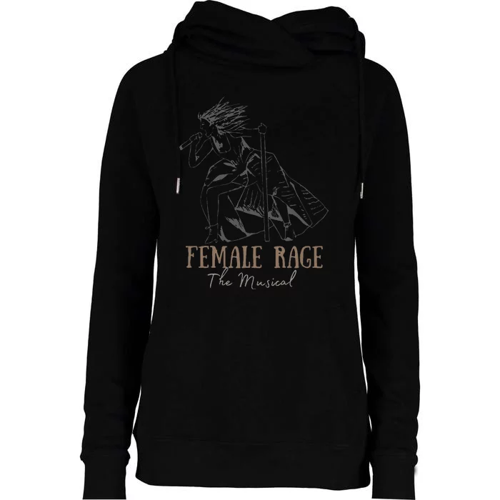 Retro Female Vintage Style Rage Womens Funnel Neck Pullover Hood