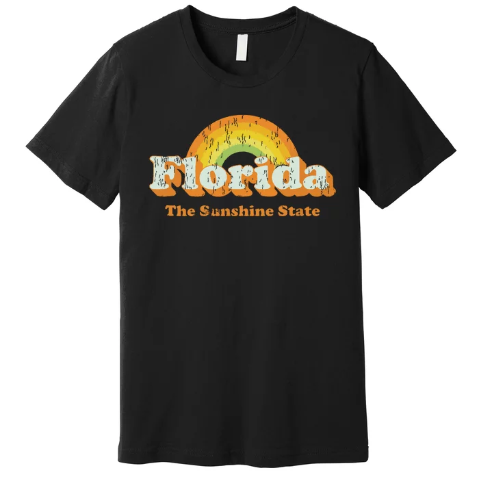 Retro Florida Vintage 70s Rainbow Premium T-Shirt