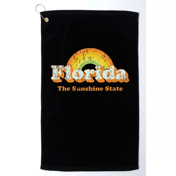 Retro Florida Vintage 70s Rainbow Platinum Collection Golf Towel