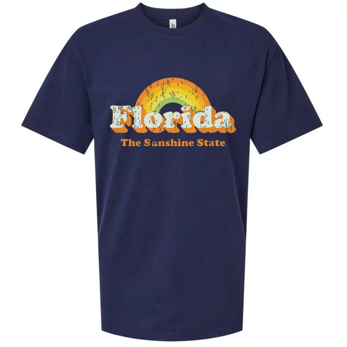 Retro Florida Vintage 70s Rainbow Sueded Cloud Jersey T-Shirt