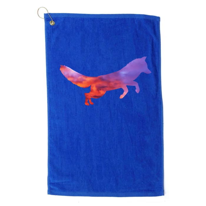 Red Fox With Evening Red Fox Gift Platinum Collection Golf Towel