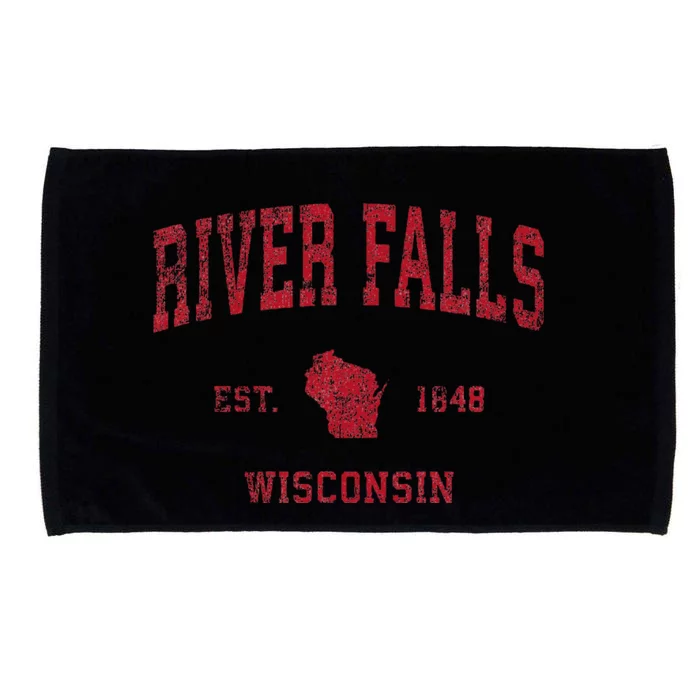 River Falls Wisconsin Wi Vintage Sports Design Microfiber Hand Towel