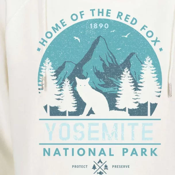 Red Fox Wilderness Gift Yosemite National Park California Womens Funnel Neck Pullover Hood