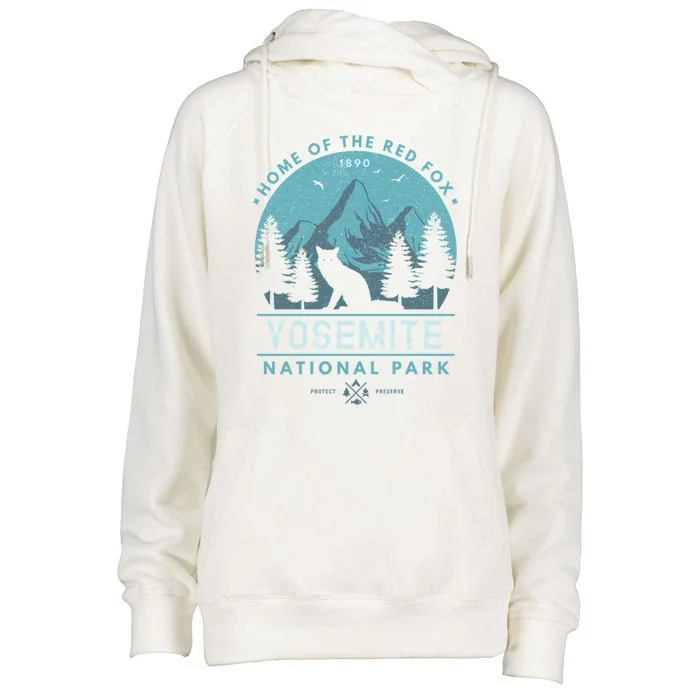 Red Fox Wilderness Gift Yosemite National Park California Womens Funnel Neck Pullover Hood