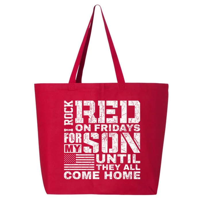 Red Friday Wear Red for My Son Vintage Military Soldier Dad 25L Jumbo Tote