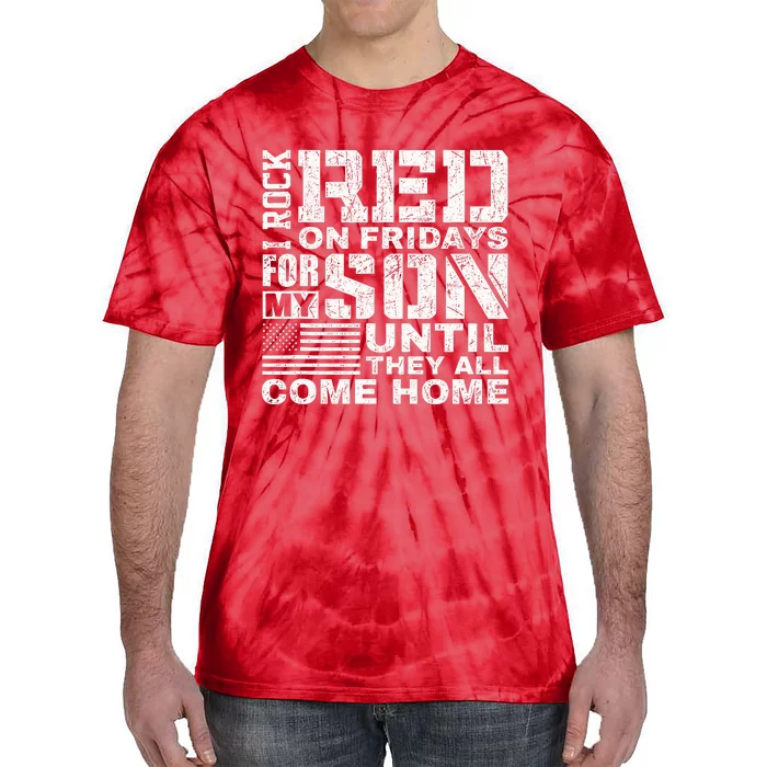 Red Friday Wear Red for My Son Vintage Military Soldier Dad Tie-Dye T-Shirt