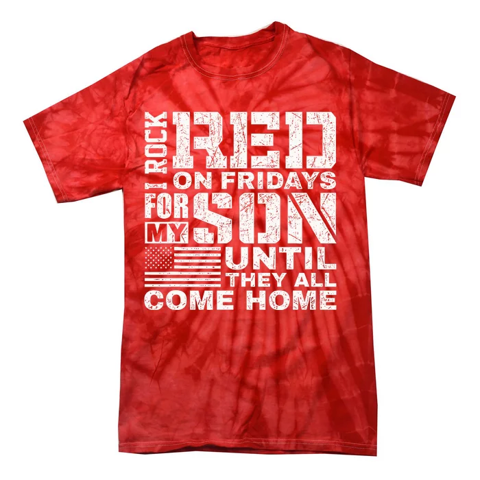 Red Friday Wear Red for My Son Vintage Military Soldier Dad Tie-Dye T-Shirt