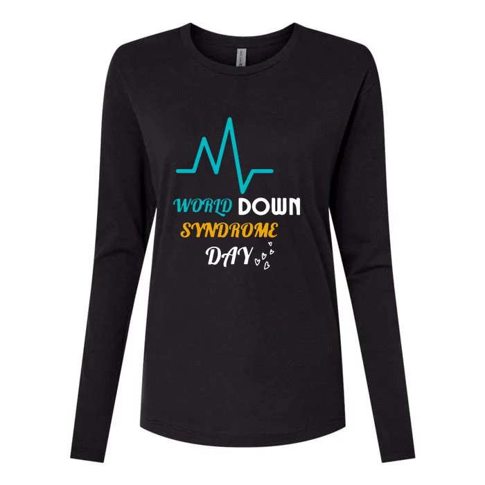 Relaxed Fit World Down Syndrom Day Gift Womens Cotton Relaxed Long Sleeve T-Shirt