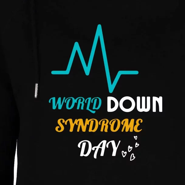 Relaxed Fit World Down Syndrom Day Gift Womens Funnel Neck Pullover Hood