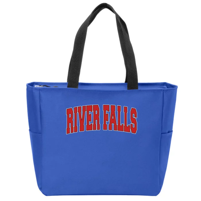 River Falls Wi Wisconsin Varsity Style Usa Vintage Sports Cool Gift Zip Tote Bag