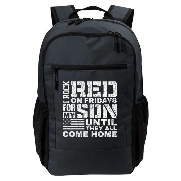 Red Friday Wear Red For My Son Vintage Military Soldier Dad Daily Commute Backpack