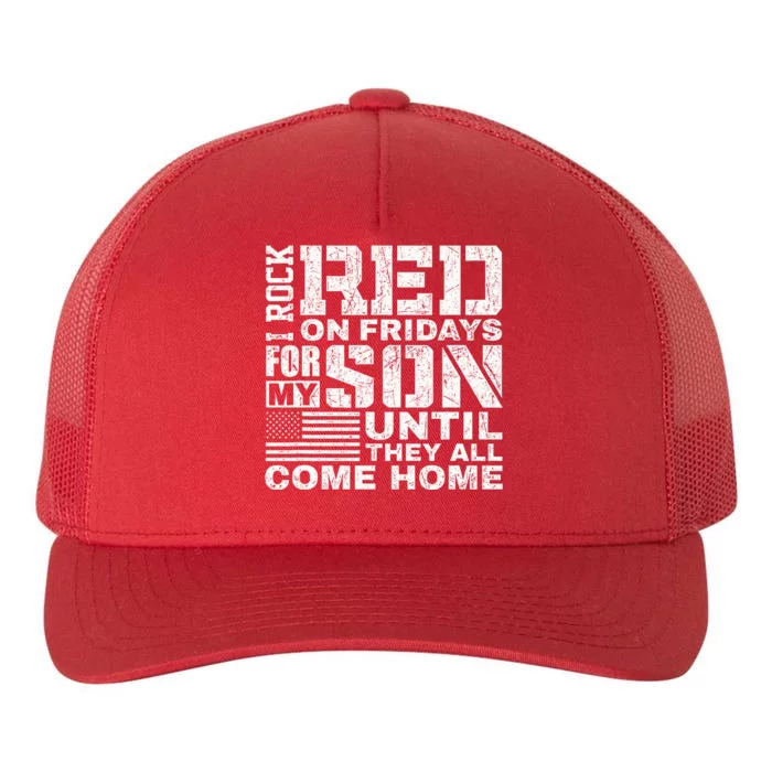 Red Friday Wear Red For My Son Vintage Military Soldier Dad Yupoong Adult 5-Panel Trucker Hat