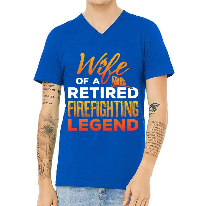 Retired Firefighter Wife Fire Retiret Fire Captain Gift V-Neck T-Shirt