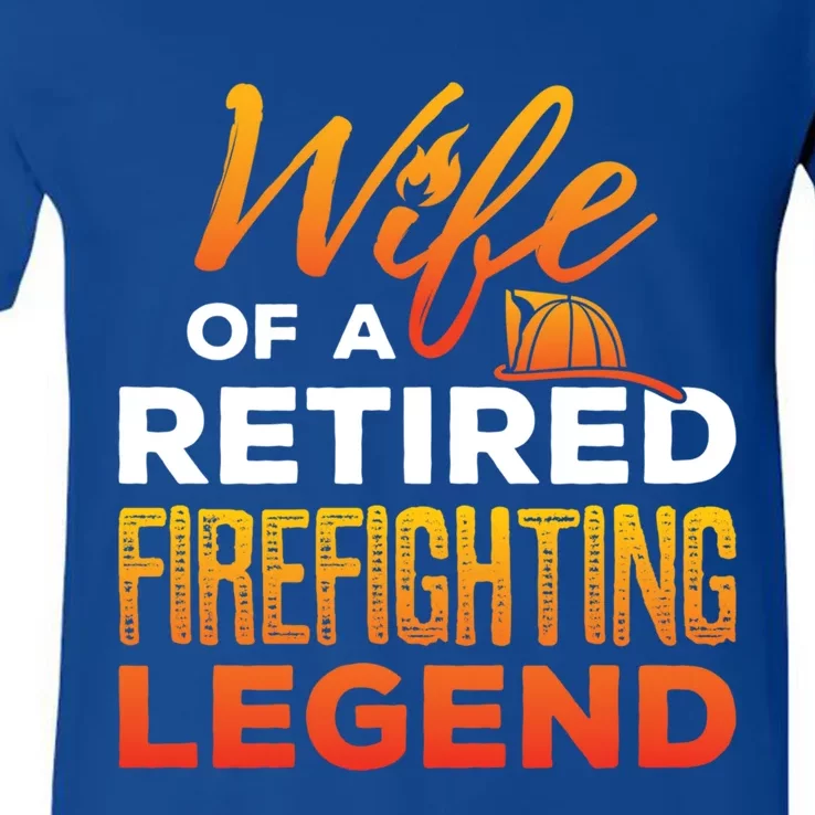 Retired Firefighter Wife Fire Retiret Fire Captain Gift V-Neck T-Shirt