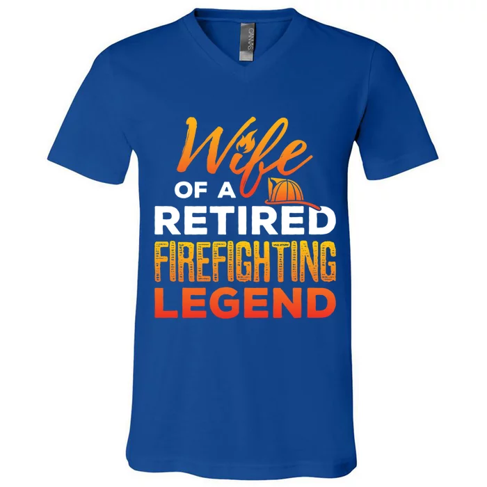 Retired Firefighter Wife Fire Retiret Fire Captain Gift V-Neck T-Shirt