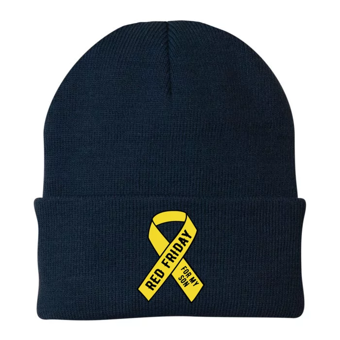 Red Friday Yellow Ribbon Military Son Knit Cap Winter Beanie