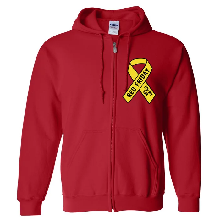 Red Friday Yellow Ribbon Military Son Full Zip Hoodie