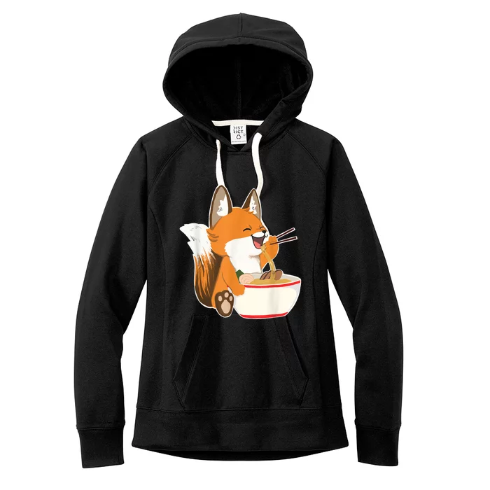 Ramen Fox Zookeeper Wildlife Lover Women's Fleece Hoodie