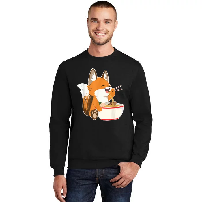 Ramen Fox Zookeeper Wildlife Lover Tall Sweatshirt