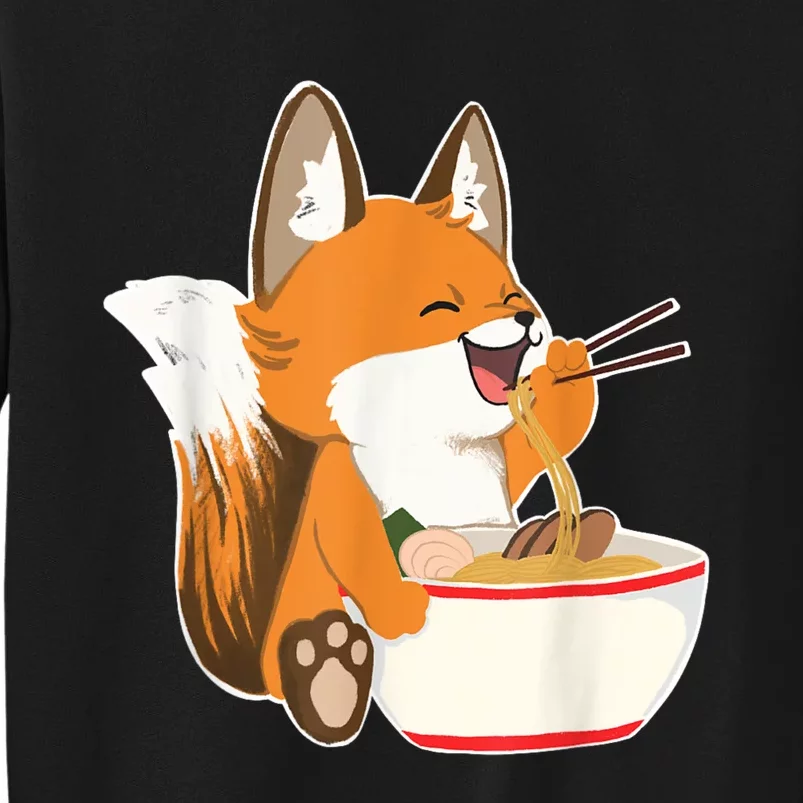 Ramen Fox Zookeeper Wildlife Lover Tall Sweatshirt