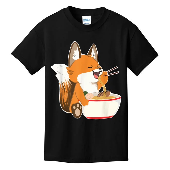 Ramen Fox Zookeeper Wildlife Lover Kids T-Shirt