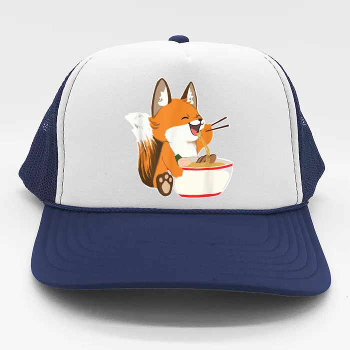 Ramen Fox Zookeeper Wildlife Lover Trucker Hat