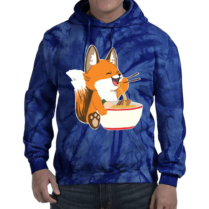 Ramen Fox Zookeeper Wildlife Lover Tie Dye Hoodie