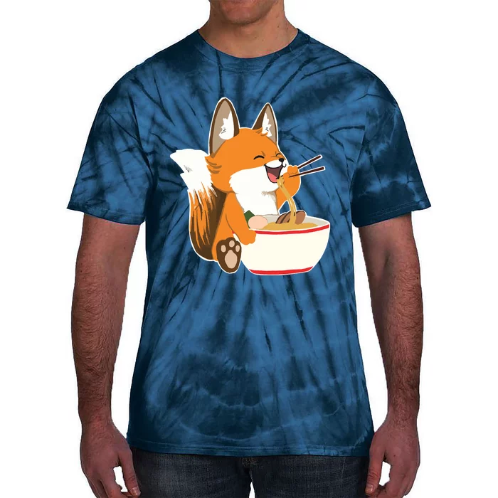 Ramen Fox Zookeeper Wildlife Lover Tie-Dye T-Shirt