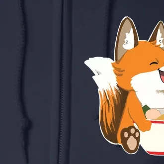 Ramen Fox Zookeeper Wildlife Lover Full Zip Hoodie