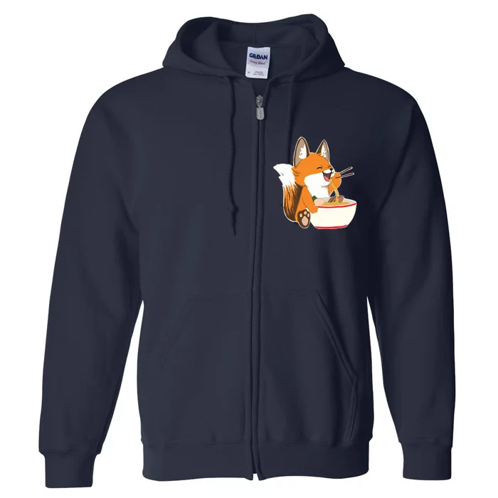 Ramen Fox Zookeeper Wildlife Lover Full Zip Hoodie