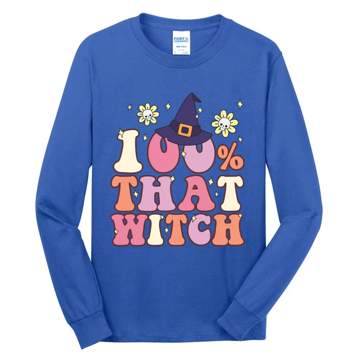 Retro Groovy 100% That Witch Funny 100 Percent That Witch Cool Gift Tall Long Sleeve T-Shirt