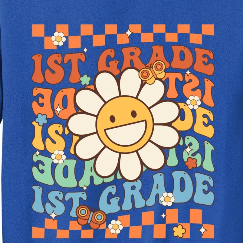 Retro Groovy 1St Grade Back To School Happy First Day School Gift Tall Sweatshirt