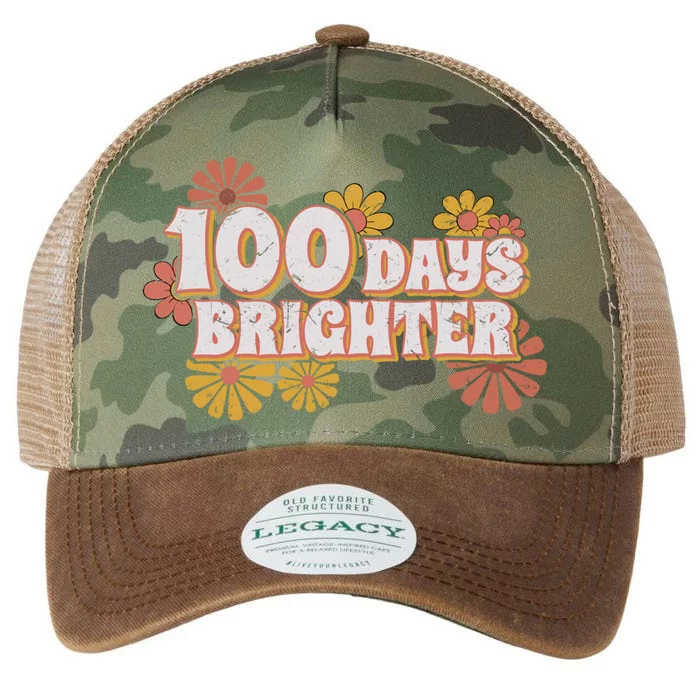 Retro Groovy 100 Days Brighter Student Teacher Gift Legacy Tie Dye Trucker Hat