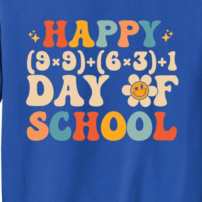 Retro Groovy 100 Days Of School Math Teacher Happy 100th Day Meaningful Gift Sweatshirt