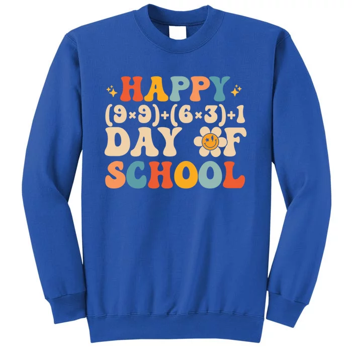 Retro Groovy 100 Days Of School Math Teacher Happy 100th Day Meaningful Gift Sweatshirt