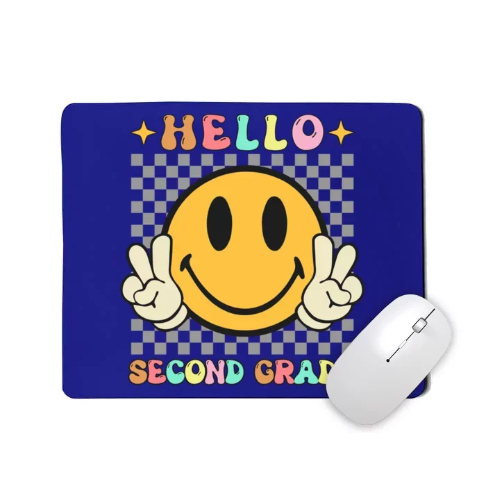 Retro Groovy 2Nd Grade Back To School Hello Second Grade Gift Mousepad