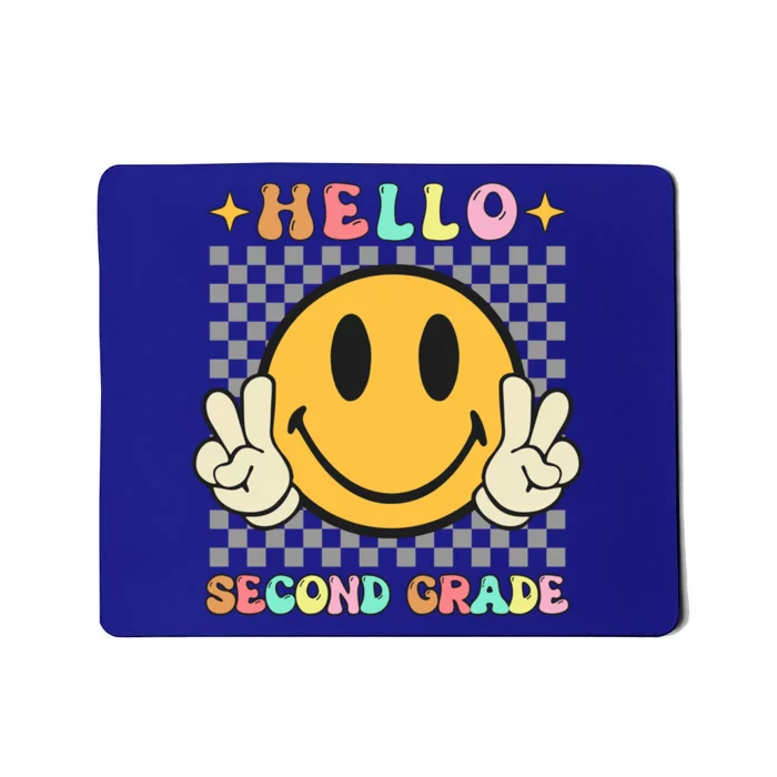 Retro Groovy 2Nd Grade Back To School Hello Second Grade Gift Mousepad