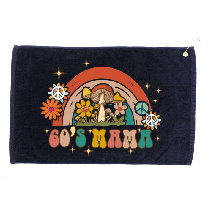 Retro Groovy 60s Mama Birthday Hippie Cute Rainbow Mama Gift Grommeted Golf Towel