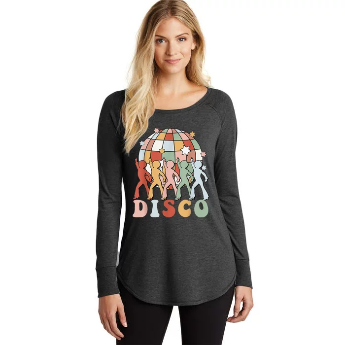 Retro Groovy 70s Disco Ball Vintage Dancing Queens Kings Women's Perfect Tri Tunic Long Sleeve Shirt