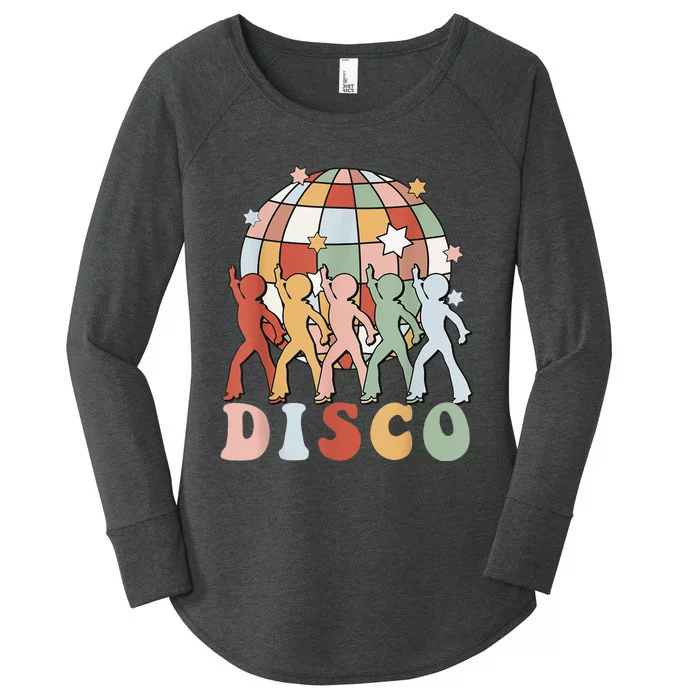 Retro Groovy 70s Disco Ball Vintage Dancing Queens Kings Women's Perfect Tri Tunic Long Sleeve Shirt