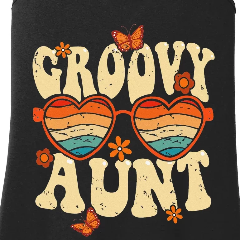 Retro Groovy Aunt 70s Aesthetic 1970's Mother's Day Ladies Essential Tank