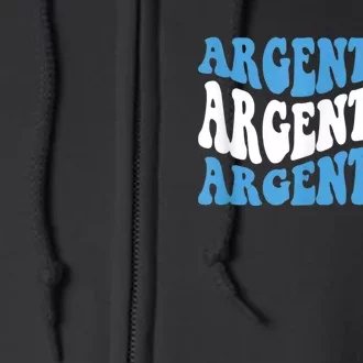 Retro Groovy Argentina Football Argentinian Soccer Flag Full Zip Hoodie