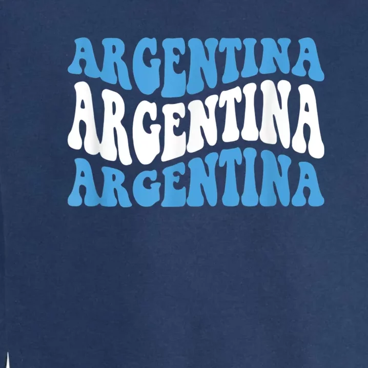 Retro Groovy Argentina Football Argentinian Soccer Flag Garment-Dyed Sweatshirt