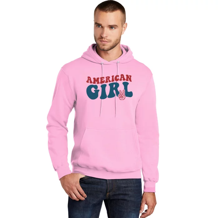 Retro Groovy All American Fourth 4th Of July Patriotic Hoodie