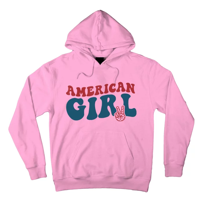 Retro Groovy All American Fourth 4th Of July Patriotic Hoodie