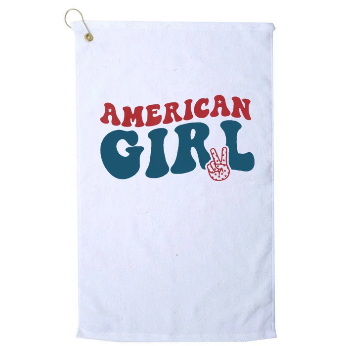 Retro Groovy All American Fourth 4th Of July Patriotic Platinum Collection Golf Towel