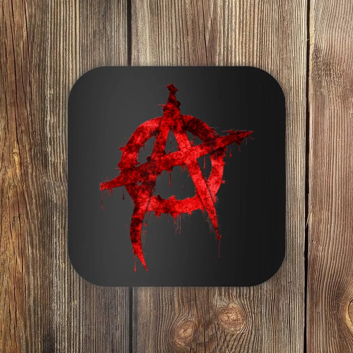 Red Graffiti Anarchy Symbol Coaster